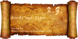 Korányi Zita névjegykártya