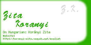 zita koranyi business card